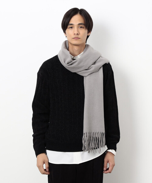 COMME CA ISM(コムサイズム)の「ツイル ソリッド ストール(ストール/ショール・メンズ・ネイビー/グレー/ブルー・FREE)」の5枚目の写真