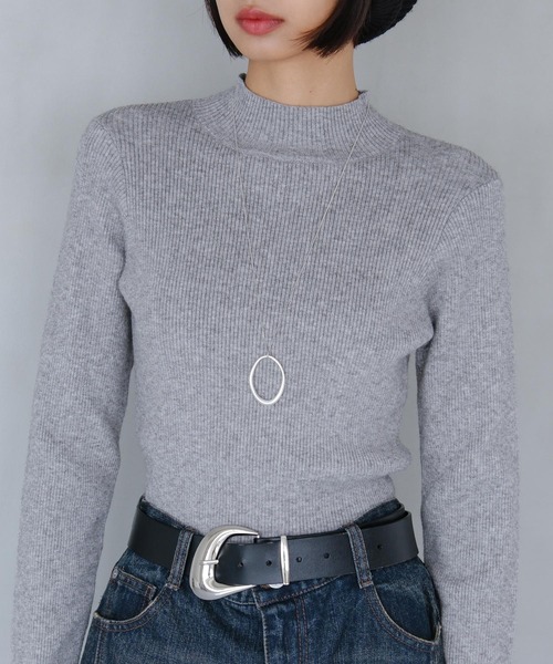 PAGEBOY（ページボーイ）の「オーバルチェーンネックレス（ネックレス・レディース・ブラック/シルバー・FREE）」の2枚目の写真