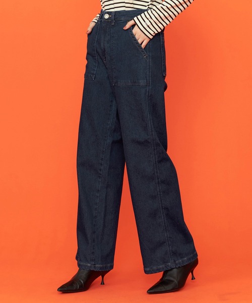 セール】SOMETHING BODYFIRE ワイドベイカーパンツ【暖】（デニム