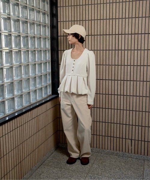 lawgy（ラウジー）の「thin line corduroy cap / スィンラインコーデュロイキャップ（キャップ・レディース・アイボリー/ブラック/ブラウン・FREE）」の6枚目の写真