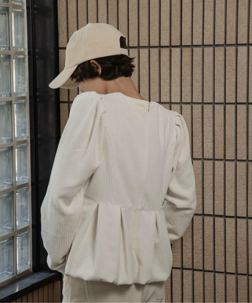 lawgy（ラウジー）の「thin line corduroy cap / スィンラインコーデュロイキャップ（キャップ・レディース・アイボリー/ブラック/ブラウン・FREE）」の5枚目の写真
