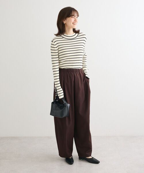 Green　Parks（グリーンパークス）の「袖口金釦リブニットプルオーバー（ニット/セーター・レディース・ボルドー/ダークネイビー/イエロー/ライトベージュ/杢グレー/その他7・FREE）」の8枚目の写真