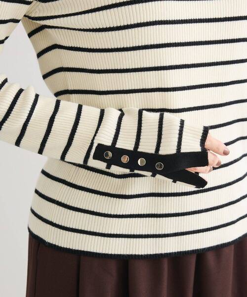 Green　Parks（グリーンパークス）の「袖口金釦リブニットプルオーバー（ニット/セーター・レディース・ボルドー/ダークネイビー/イエロー/ライトベージュ/杢グレー/その他7・FREE）」の18枚目の写真