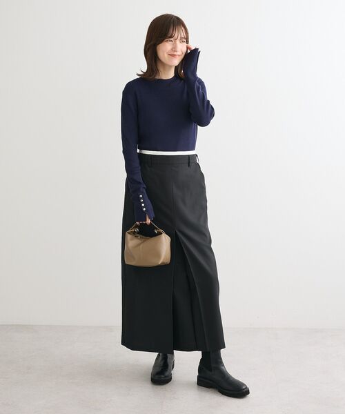 Green　Parks（グリーンパークス）の「袖口金釦リブニットプルオーバー（ニット/セーター・レディース・ボルドー/ダークネイビー/イエロー/ライトベージュ/杢グレー/その他7・FREE）」の21枚目の写真