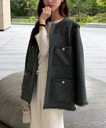 FRAY I.D | 2wayベストツイードジャケット(ノーカラージャケット)