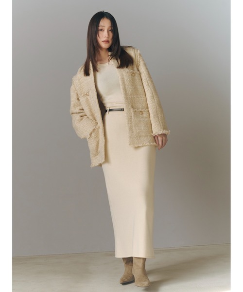 セール】2wayベストツイードジャケット（ノーカラージャケット）｜FRAY