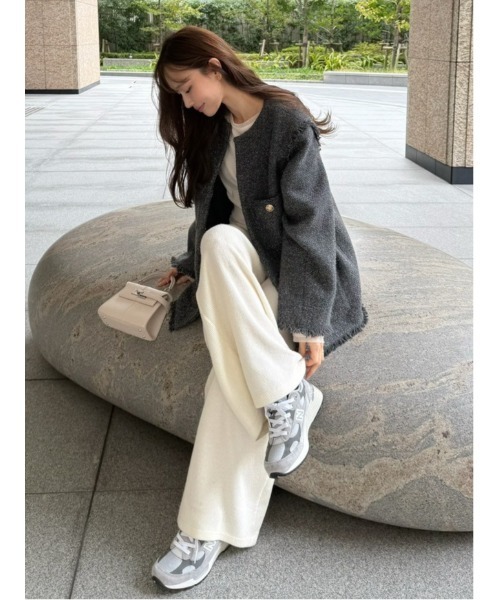 セール】2wayベストツイードジャケット（ノーカラージャケット）｜FRAY