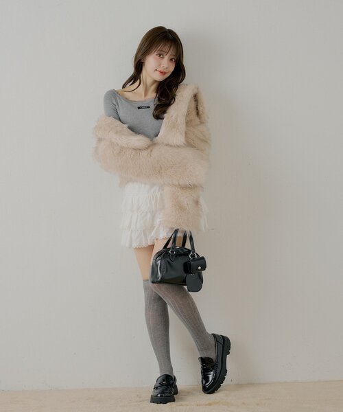 ファーショートコート（その他アウター）｜Chico（チコ）の