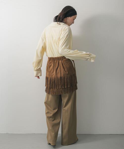 SENSE OF PLACE by URBAN RESEARCH(センスオブプレイスバイアーバンリサーチ)の「マルチコードツキベロアシャツ(シャツ/ブラウス・レディース・アイボリー/ブラウン/ネイビー・ONE)」の8枚目の写真