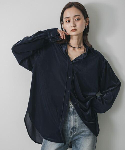 SENSE OF PLACE by URBAN RESEARCH(センスオブプレイスバイアーバンリサーチ)の「マルチコードツキベロアシャツ(シャツ/ブラウス・レディース・アイボリー/ブラウン/ネイビー・ONE)」の12枚目の写真