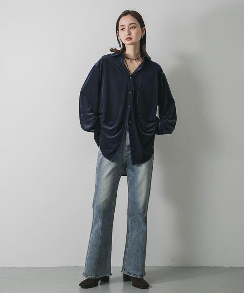 SENSE OF PLACE by URBAN RESEARCH(センスオブプレイスバイアーバンリサーチ)の「マルチコードツキベロアシャツ(シャツ/ブラウス・レディース・アイボリー/ブラウン/ネイビー・ONE)」の16枚目の写真