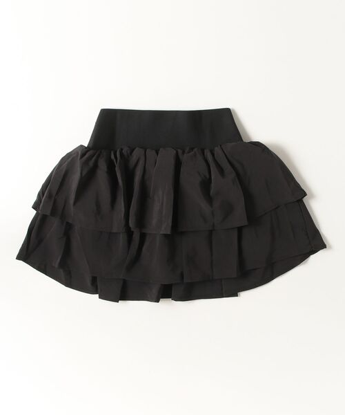 Vini（ヴィニ）の「ハイウエスト ティアード 2段 フリルミニスカート風（スカート・レディース・ホワイト/ブラック・MEDIUM）」の9枚目の写真