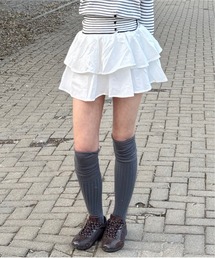 Vini | ハイウエスト ティアード 2段 フリルミニスカート風(スカート)