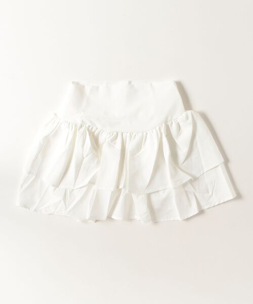 Vini（ヴィニ）の「ハイウエスト ティアード 2段 フリルミニスカート風（スカート・レディース・ホワイト/ブラック・MEDIUM）」の8枚目の写真