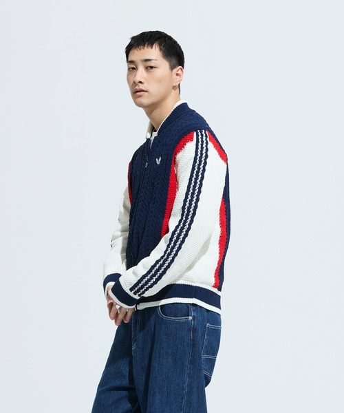 【新品 日本未発売】adidas レトロ ニット カーディガン adidas（アディダス） カーディガン レトロ リミックス カーディガン