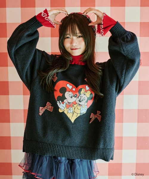クティールとレトロ　ミッキーマウス　ニット クティールとレトロ】Disney/ディズニー ミッキーマウス＆ミニーマウス