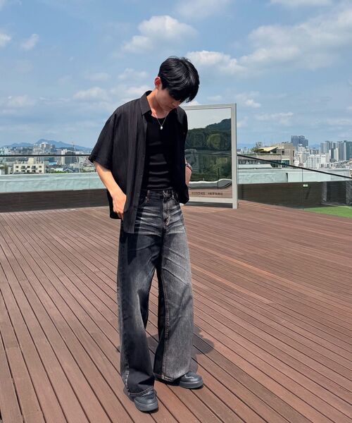 DNSR（ディーエヌエスアール）の「ツーフェイスワイドデニムパンツブラック（デニムパンツ・メンズ・その他・LARGE/X-LARGE/SMALL/MEDIUM）」の4枚目の写真