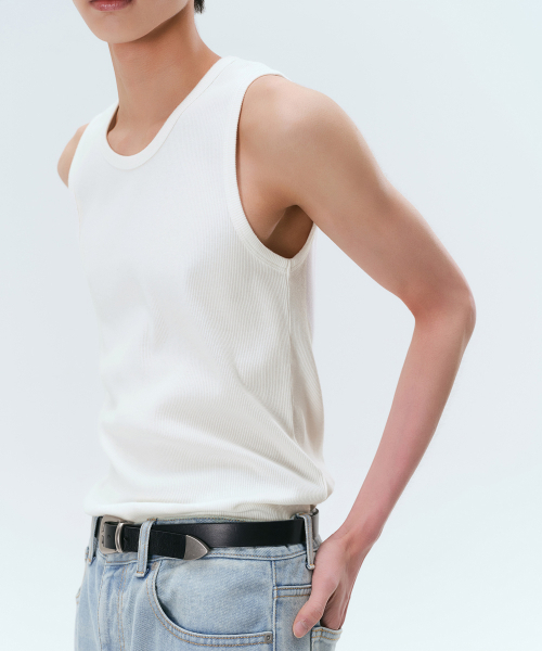 MUSINSA STANDARD（ムシンサスタンダード）の「ピグメントタンクトップ [オフホワイト]（Tシャツ/カットソー・メンズ・その他・SMALL/LARGE/XXX-LARGE/MEDIUM/X-LARGE/XX-LARGE）」の2枚目の写真