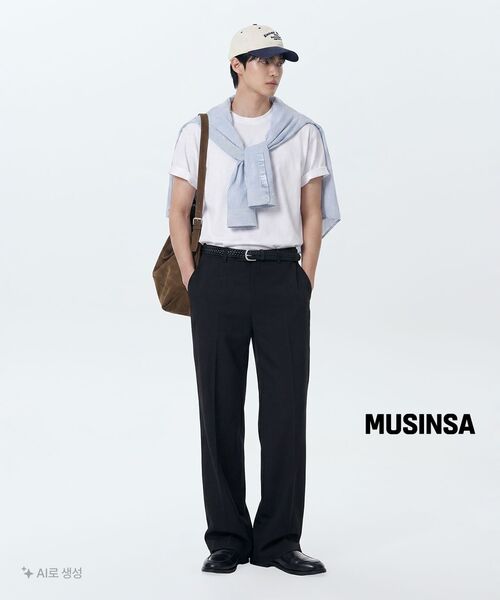 MUSINSA STANDARD（ムシンサスタンダード）の「フレアヒドゥンバンディングスラックス[ブラック]（スラックス・メンズ・その他・26/29/30/31/32/33/34/36/38/40/42/27/28）」の8枚目の写真