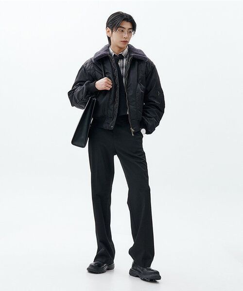 MUSINSA STANDARD（ムシンサスタンダード）の「フレアヒドゥンバンディングスラックス[ブラック]（スラックス・メンズ・その他・26/29/30/31/32/33/34/36/38/40/42/27/28）」の14枚目の写真