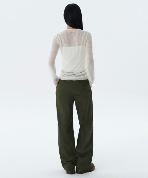 MUSINSA STANDARD WOMAN（ムシンサスタンダードウーマン）の「レディースワイドチノパンツ[カーキ]（その他パンツ・レディース・その他・30/24/25/26/27/28/29）」の3枚目の写真