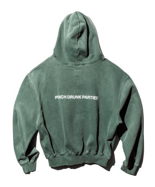 PUNCH DRUNK PARTIES(パンチドランクパーティーズ)の「Circle Logo Garment Dyed Hoodie (GREEN)(パーカー・レディース・その他・0)」の2枚目の写真