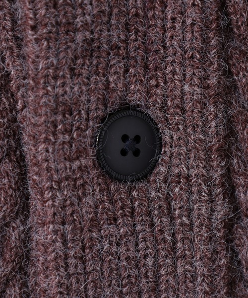 FUNALIVE（ファンアライブ）の「アランケーブル柄ショールニットカーディガン（カーディガン/ボレロ・メンズ・オフホワイト/グレー/ブラック/グレイッシュベージュ/バーガンディー/ネイビー・M/L/XL）」の15枚目の写真