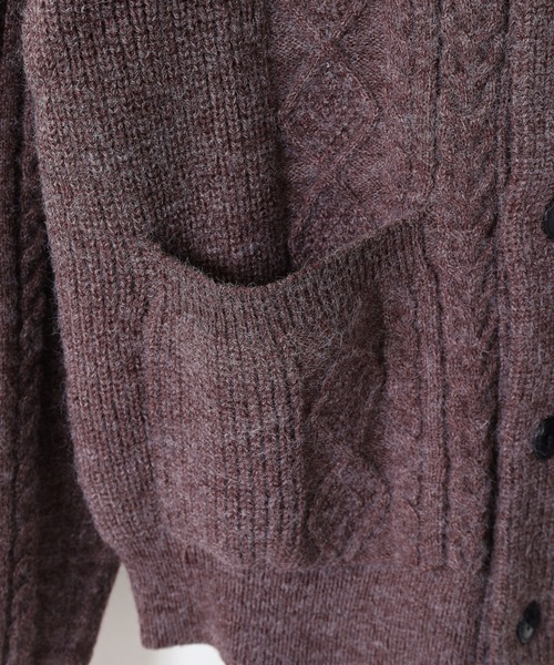 FUNALIVE（ファンアライブ）の「アランケーブル柄ショールニットカーディガン（カーディガン/ボレロ・メンズ・オフホワイト/グレー/ブラック/グレイッシュベージュ/バーガンディー/ネイビー・M/L/XL）」の16枚目の写真