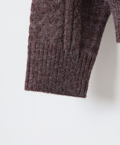 FUNALIVE（ファンアライブ）の「アランケーブル柄ショールニットカーディガン（カーディガン/ボレロ・メンズ・オフホワイト/グレー/ブラック/グレイッシュベージュ/バーガンディー/ネイビー・M/L/XL）」の17枚目の写真