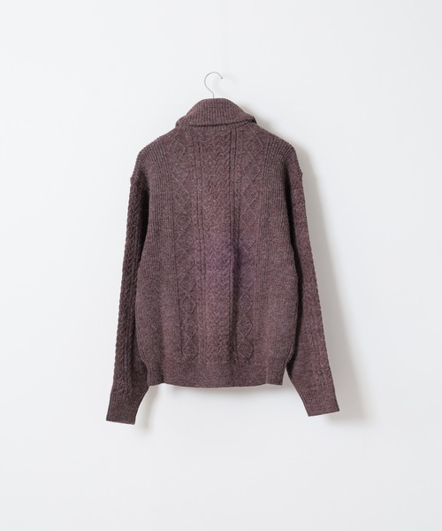 FUNALIVE（ファンアライブ）の「アランケーブル柄ショールニットカーディガン（カーディガン/ボレロ・メンズ・オフホワイト/グレー/ブラック/グレイッシュベージュ/バーガンディー/ネイビー・M/L/XL）」の18枚目の写真