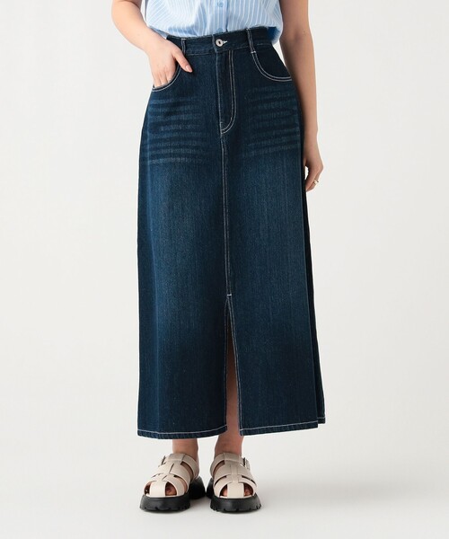 BEAMS HEART(ビームスハート)の「スリットデニム ナロー スカート(スカート・レディース・インディゴブルー/ブルー系その他4・MEDIUM/SMALL)」の2枚目の写真