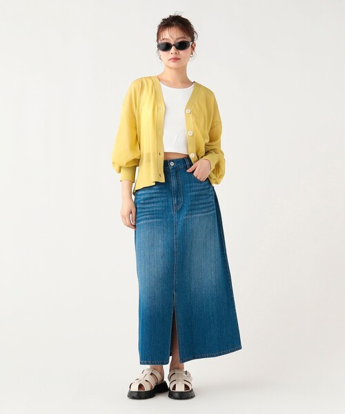 BEAMS HEART(ビームスハート)の「スリットデニム ナロー スカート(スカート・レディース・インディゴブルー/ブルー系その他4・MEDIUM/SMALL)」の3枚目の写真