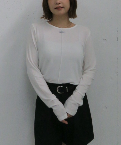 archives（アルシーヴ）の「シアー天竺クルーネック　ＴＯＰＳ（Tシャツ/カットソー・レディース・ブラック/グレー/ホワイト/ブラウン・MEDIUM）」の2枚目の写真