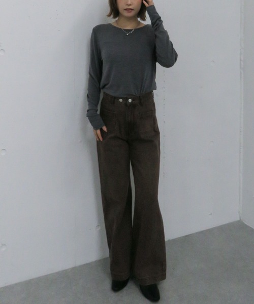 archives（アルシーヴ）の「シアー天竺クルーネック　ＴＯＰＳ（Tシャツ/カットソー・レディース・ブラック/グレー/ホワイト/ブラウン・MEDIUM）」の21枚目の写真