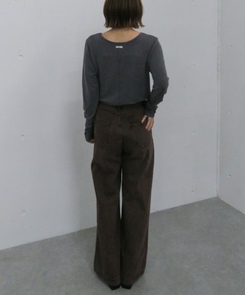 archives（アルシーヴ）の「シアー天竺クルーネック　ＴＯＰＳ（Tシャツ/カットソー・レディース・ブラック/グレー/ホワイト/ブラウン・MEDIUM）」の22枚目の写真