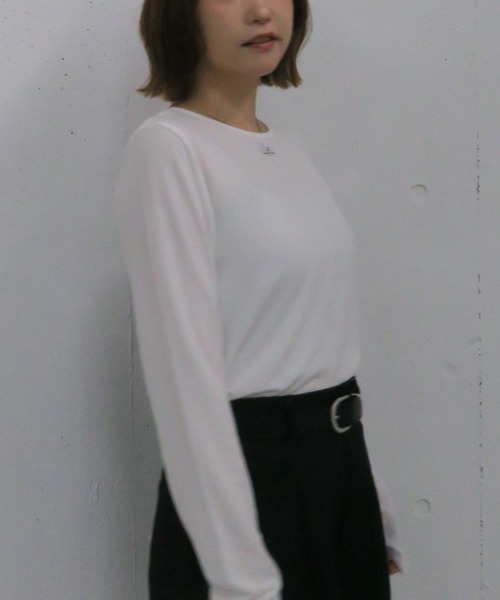 archives（アルシーヴ）の「シアー天竺クルーネック　ＴＯＰＳ（Tシャツ/カットソー・レディース・ブラック/グレー/ホワイト/ブラウン・MEDIUM）」の12枚目の写真