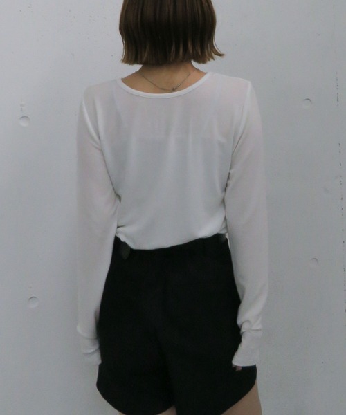 archives（アルシーヴ）の「シアー天竺クルーネック　ＴＯＰＳ（Tシャツ/カットソー・レディース・ブラック/グレー/ホワイト/ブラウン・MEDIUM）」の13枚目の写真