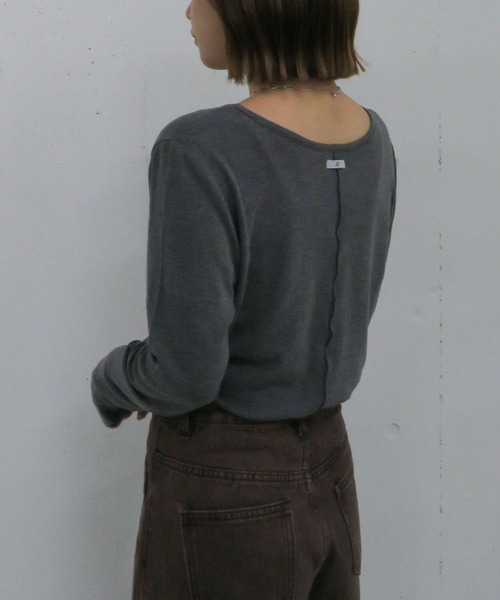 archives（アルシーヴ）の「シアー天竺クルーネック　ＴＯＰＳ（Tシャツ/カットソー・レディース・ブラック/グレー/ホワイト/ブラウン・MEDIUM）」の20枚目の写真