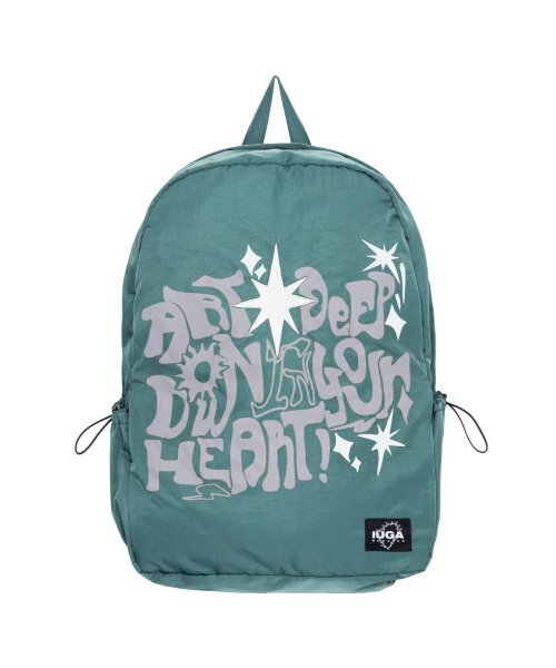 IUGAMAKARAS(イウガマカラス)の「Printed Hidden Pocket Backpack (Green)(バックパック/リュック・レディース・その他・FREE)」の1枚目の写真