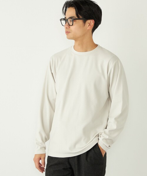 SHIPS Colors(シップス カラーズ)の「SHIPS Colors:〈吸水速乾〉スムース 微起毛 クルーネック ロンT(Tシャツ/カットソー・メンズ・ブラック/オフホワイト/グレー・MEDIUM/LARGE/X-LARGE)」の3枚目の写真