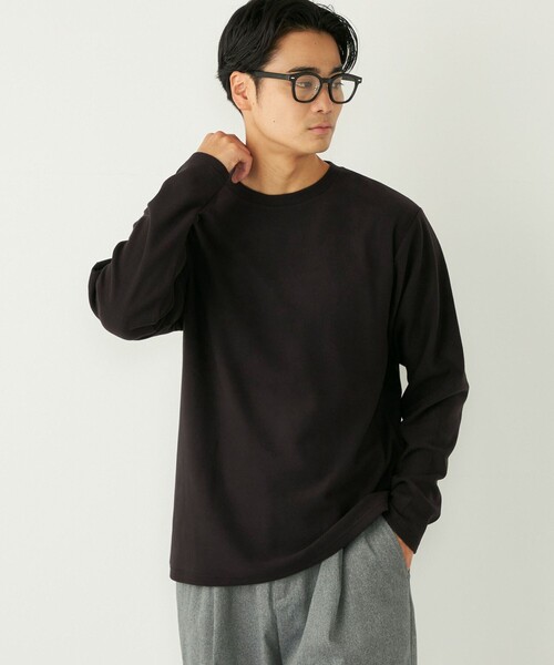 SHIPS Colors(シップス カラーズ)の「SHIPS Colors:〈吸水速乾〉スムース 微起毛 クルーネック ロンT(Tシャツ/カットソー・メンズ・ブラック/オフホワイト/グレー・MEDIUM/LARGE/X-LARGE)」の1枚目の写真