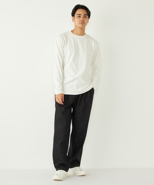 SHIPS Colors(シップス カラーズ)の「SHIPS Colors:〈吸水速乾〉スムース 微起毛 クルーネック ロンT(Tシャツ/カットソー・メンズ・ブラック/オフホワイト/グレー・MEDIUM/LARGE/X-LARGE)」の13枚目の写真