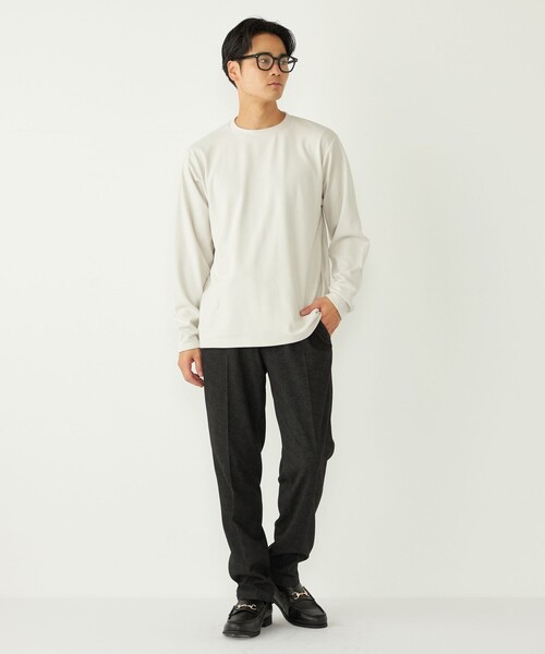 SHIPS Colors(シップス カラーズ)の「SHIPS Colors:〈吸水速乾〉スムース 微起毛 クルーネック ロンT(Tシャツ/カットソー・メンズ・ブラック/オフホワイト/グレー・MEDIUM/LARGE/X-LARGE)」の15枚目の写真