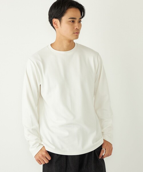 SHIPS Colors(シップス カラーズ)の「SHIPS Colors:〈吸水速乾〉スムース 微起毛 クルーネック ロンT(Tシャツ/カットソー・メンズ・ブラック/オフホワイト/グレー・MEDIUM/LARGE/X-LARGE)」の7枚目の写真