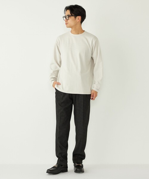 SHIPS Colors(シップス カラーズ)の「SHIPS Colors:〈吸水速乾〉スムース 微起毛 クルーネック ロンT(Tシャツ/カットソー・メンズ・ブラック/オフホワイト/グレー・MEDIUM/LARGE/X-LARGE)」の4枚目の写真