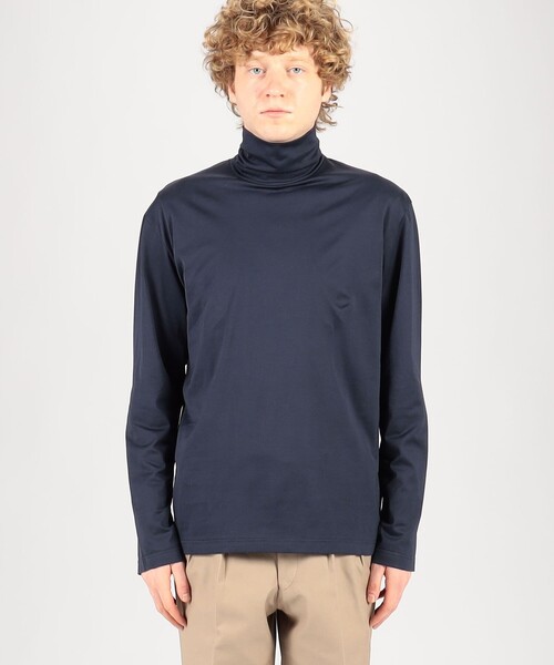 SUNSPEL(サンスペル)の「SUNSPEL MTSH0197 コットンタートルネック ロングスリーブTシャツ(Tシャツ/カットソー・メンズ・ネイビー/ホワイト・L/M/S)」の10枚目の写真