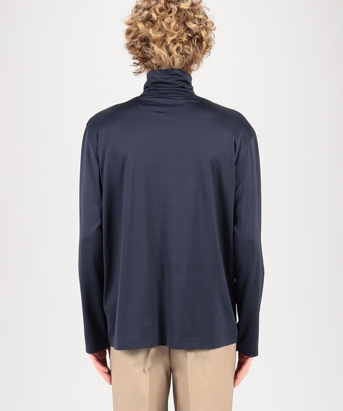 SUNSPEL(サンスペル)の「SUNSPEL MTSH0197 コットンタートルネック ロングスリーブTシャツ(Tシャツ/カットソー・メンズ・ネイビー/ホワイト・L/M/S)」の3枚目の写真