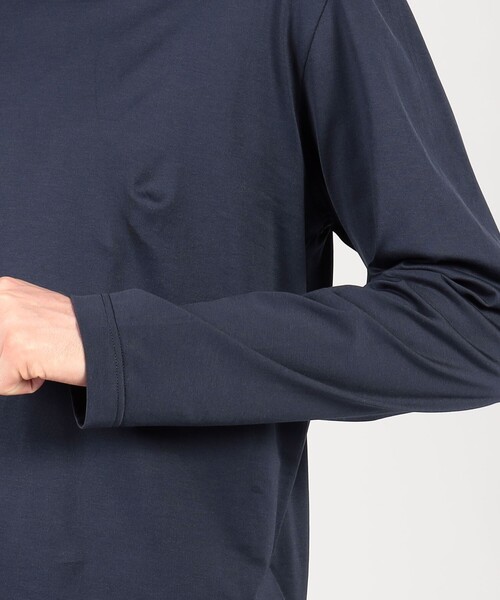 SUNSPEL(サンスペル)の「SUNSPEL MTSH0197 コットンタートルネック ロングスリーブTシャツ(Tシャツ/カットソー・メンズ・ネイビー/ホワイト・L/M/S)」の5枚目の写真