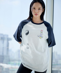 Daisy Yin-Yang Raglan T-Shirt Melange Grey