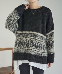 BEARDSLEY | ビッグフェアアイル柄プルオーバー(ニット/セーター)